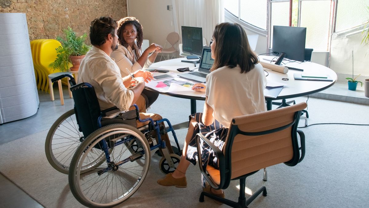 Which European country has the greatest challenges living and working with a disability?