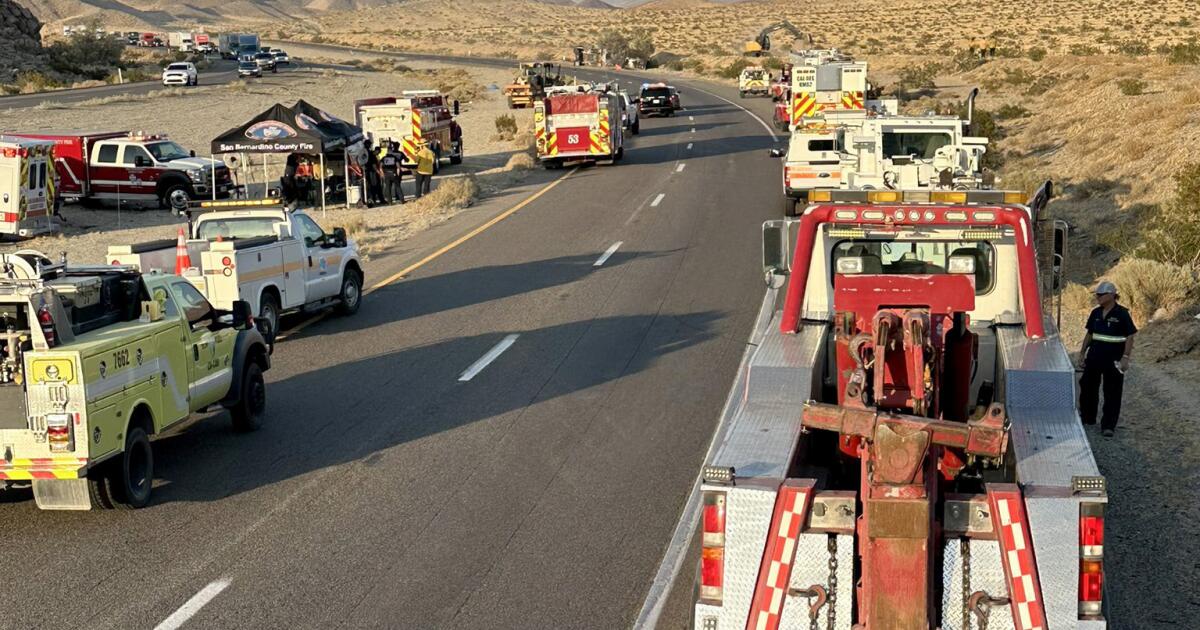 Fire and hazardous materials situation closes northbound I-15 between Los Angeles and Las Vegas